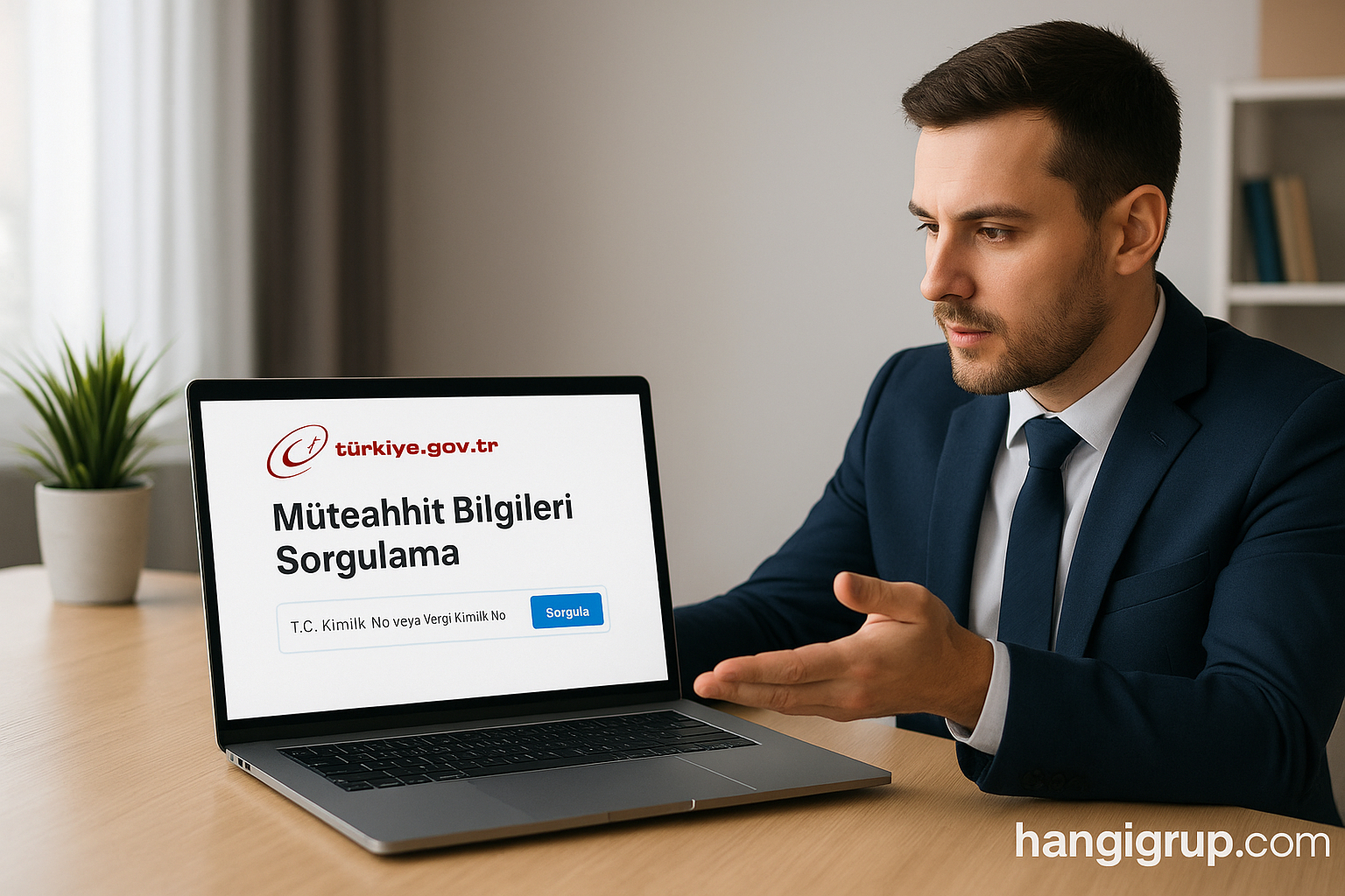 E-Devlet portalında müteahhitlik belgesi sorgulama yapan danışman – hangigrup.com